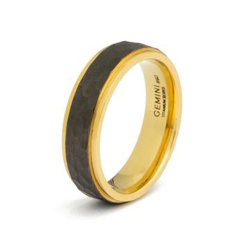 6 mm Titanring mit Gold- und Schwarz-Finish - Duplus Gold Black